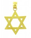 Jewish Charms and Pendants- Star of David Smooth Yellow Gold Pendant