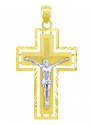 Two Tone Gold Crucifix Pendant - The Miraculous Crucifix