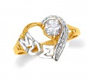 Gold Heart Mom Ring