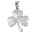 Large Clover Celtic Pendant In White Gold