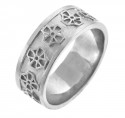 Celtic Band - White Gold Celtic Cross Ring