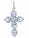 Diamond Pendants - Fancy Gold Cross Pendant with Diamonds