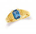 Gold Blue Topaz Baby Ring