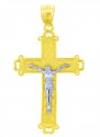 Two- Tone Gold Crucifix Pendant - The Christ Crucifix
