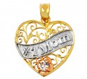 #1 Mom Flower Pendant Gold