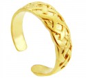 Bold Yellow Gold Trinity Knot Toe Ring