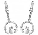 Sterling SIlver Leverback Claddagh Earring