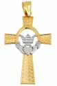 Gold Claddagh Irish Cross Pendant