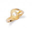 Gold Ladies Pearl Ring