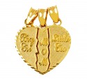 Big Sis, Little Sis, Mom Gold Pendant