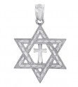 Jewish Charm - Silver Star Cross of David