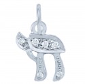 Diamond Pendants - Jewish White Gold Chai Pendant with Diamonds