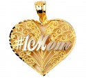 # 1 Mom Gold Pendant Heart