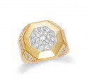 Gold Cubiz Zirconia Pave Mens Gold Ring