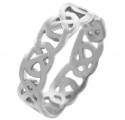 White Gold Quadrum Weave Ring for Men