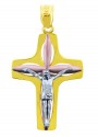 Three Tone Gold Crucifix Pendant - The Beloved Crucifix