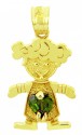 Gold Baby Charms and Pendants - Girl CZ Emerald Green Heart Birthstone Charm