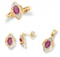 Yellow Gold Ruby Diamond Set