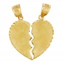 Gold Pendants - Breakable Heart Solid Gold Pendant