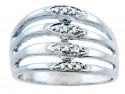Ladies Four Band with 12 Diamonds Ring
