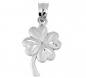 Clover leaf White Gold Pendant