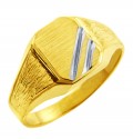 Men's Gold Signet Rings - The Zeus Two Tone Solid Gold Signet Ring