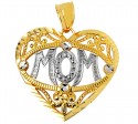 Mom Heart Gold Charm