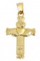 Gold Claddagh Cross Pendant