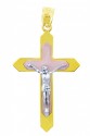 Three Tone Gold Crucifix Pendant - The Majesty Crucifix