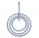 Diamond Pendants - Three Circles Gold Pendant with Diamonds