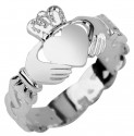 Ladies Silver Claddagh Ring with Trinity Band