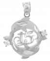 Sterling Silver Sweet 15 Años - Quinceanera Two Dolphin Pendant with Cubic Zirconia