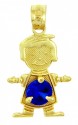 Gold Baby Charms and Pendants - Baby Boy Blue Birthstone Charm