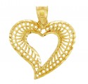 Gold Pendants - Gold Spiral Heart Pendant