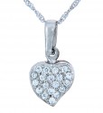 Love and Heart Gold Pendants - Cubic Zirconia Solid Heart Pendant (w Chain)
