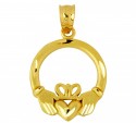 Diamond Cut Claddagh Pendant