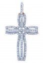 Diamond Pendants - Fancy Open-Work Gold Cross Pendant with Diamonds