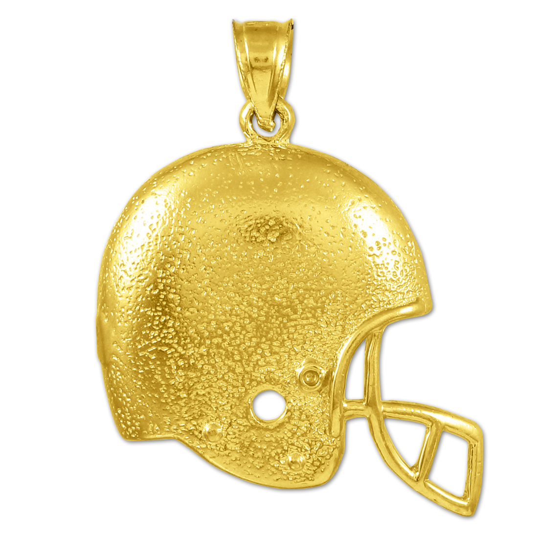 Yellow Gold Football Helmet Pendant