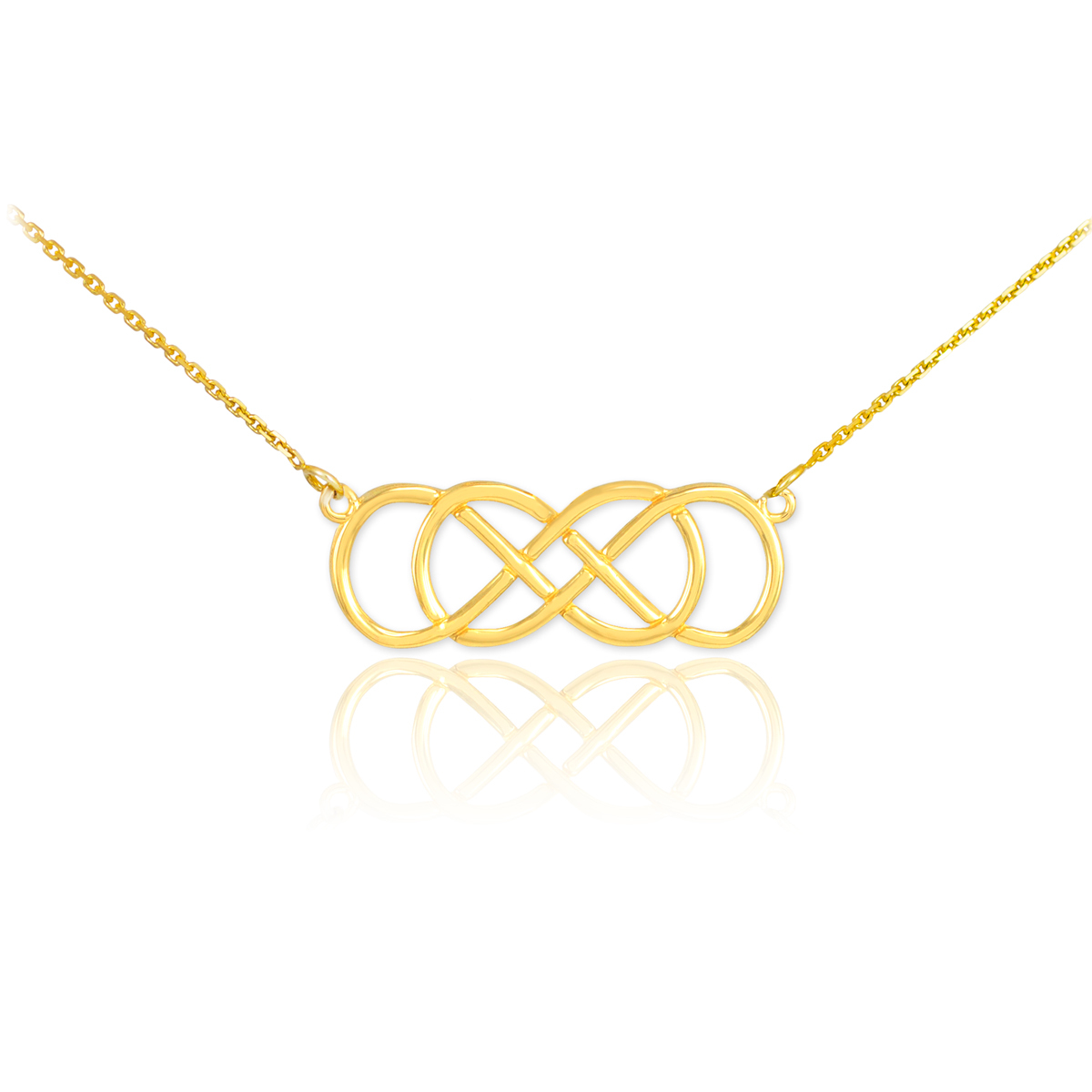 14K Gold Double Knot Infinity Necklace