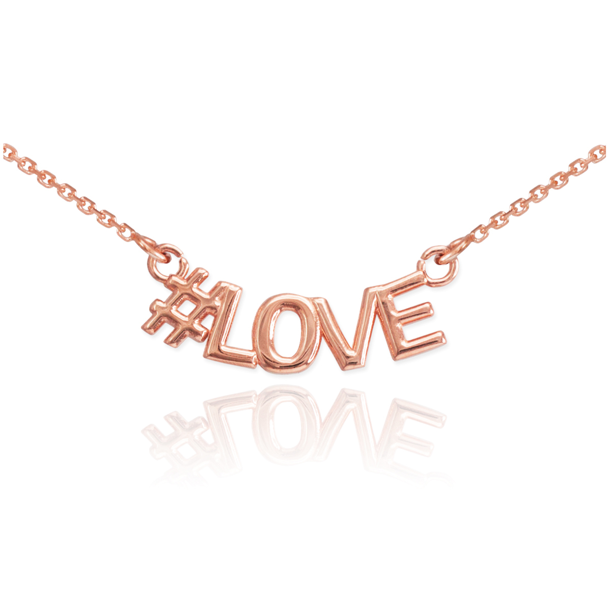 Rose Gold #LOVE Necklace