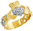 Gold Claddagh Rings - Gold Diamond Claddagh Ring 0.50 Carats
