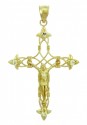 Yellow Gold Crucifix Pendant - The Fleur-de-Lis Crucifix