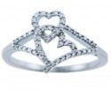 Joined Hearts of Diamonds Gold Ring
