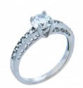 Ladies Sparkling Cubic Zirconias Engagement White Gold Ring