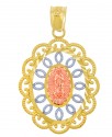 Gold Pendants - Guadalupe Three-Tone Gold Pendant