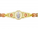 Tri-Color Gold Bracelet - The Our Lady of Guadalupe Diamond Cut Bracelet