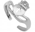 White Gold Claddagh Toe Ring