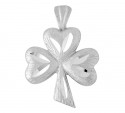 White Gold Clover Celtic Pendant