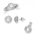 White Gold Ladies Cubic Zirconia Set