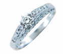 Ladies Traditional Antique10 Diamonds Ring in White Gold